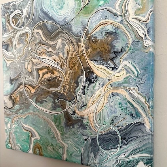 Unique Hand Painted Acrylic Canvas Made in NC One of a Kind Modern Timeless - Picture 2 of 6